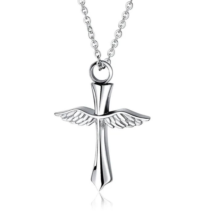 Lords Guidance Necklaces Mens Christian Necklace br Cross And Wings