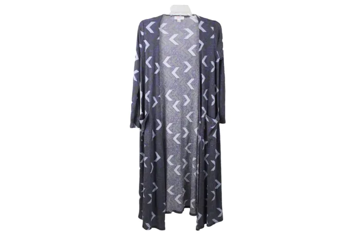 LuLaRoe Rings LuLaRoe Gray Blue Aztec Long Cardigan XS