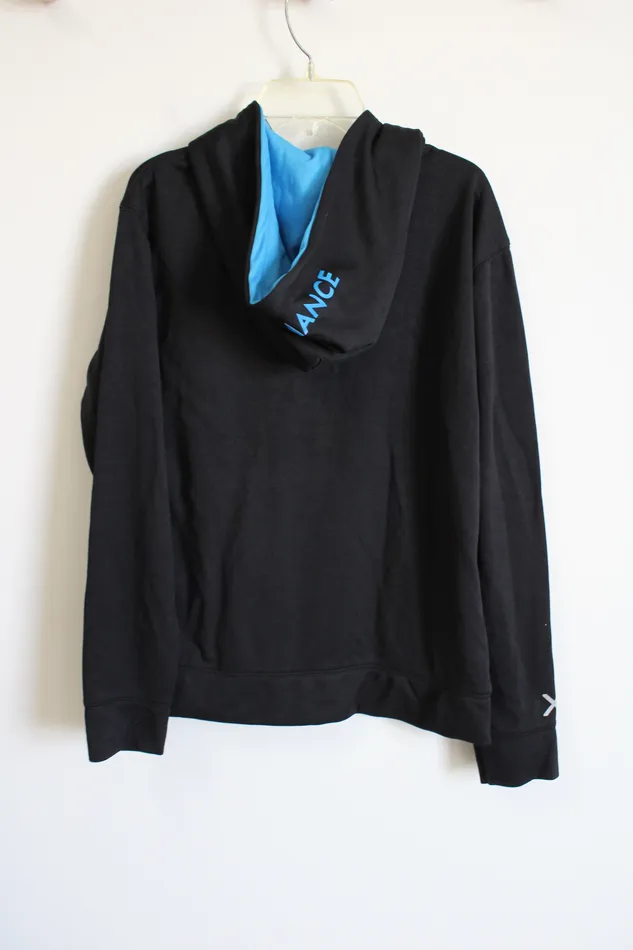 LUX LUX Black Blue Zip Up Jacket Youth XL 1820 Rings