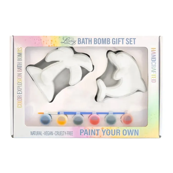 Luxiny Palm Tree and Dolphin Paint Your Own Bath Bomb Gift Set LUXINY Necklaces