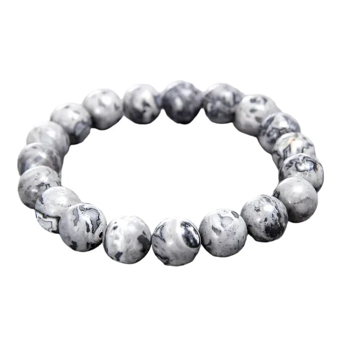 Mad Man Stone Lava Rock Bead Bracelet Storm GrayBlack BRAYDENMADMEN Bracelets