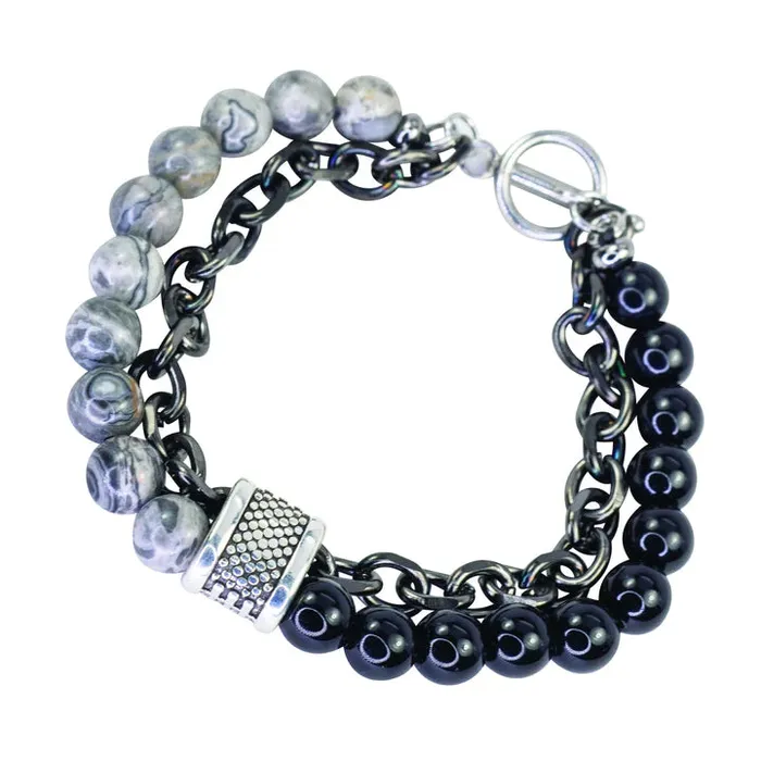 Mad Man YinYang Bracelet Medium Gray BRAYDENMADMEN Bracelets