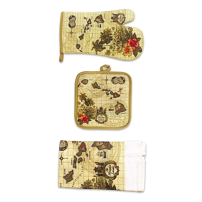MADDENCORP Earrings Isles of Hawaii Kitchen Set 3Piece