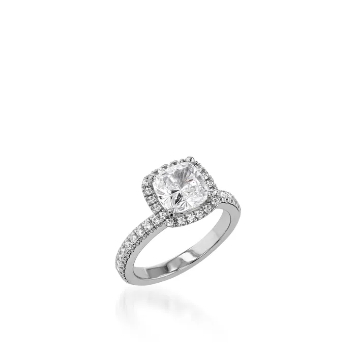 Majesty Cushion White Gold Engagement Ring John Atencio Rings