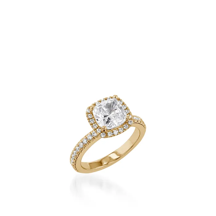 Majesty Cushion White Gold Engagement Ring John Atencio Rings