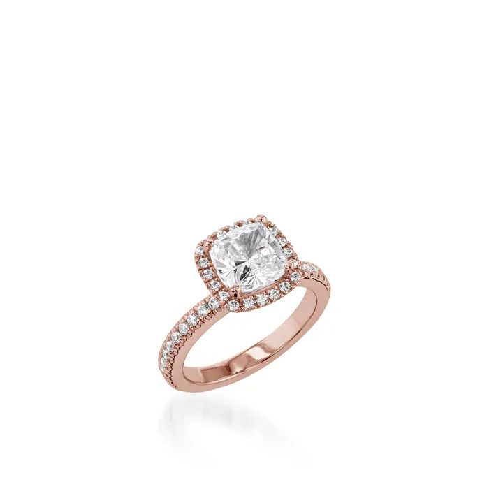 Majesty Cushion White Gold Engagement Ring John Atencio Rings