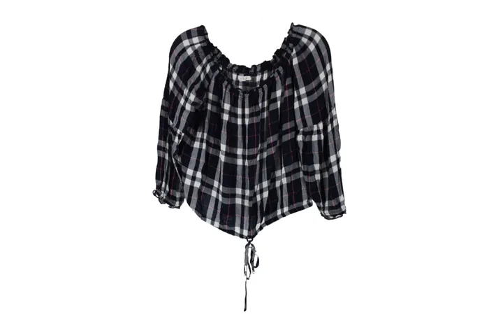 Maurices Blue Plaid Blouse M Maurices Rings