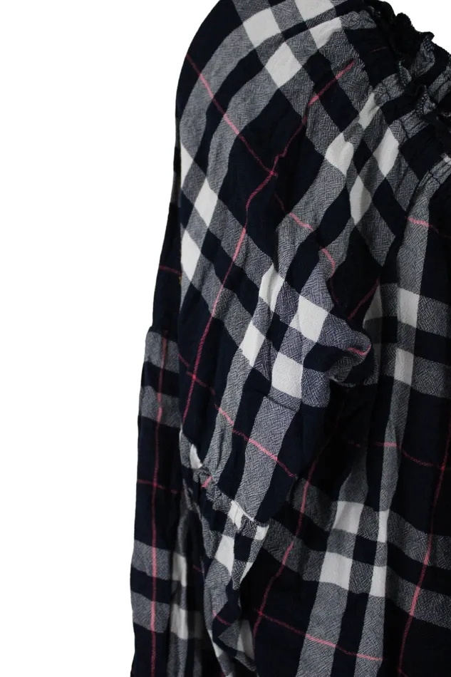 Maurices Blue Plaid Blouse M Maurices Rings