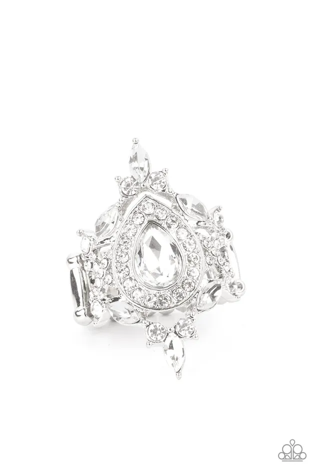 Mega Stardom White Paparazzi Accessories Rings