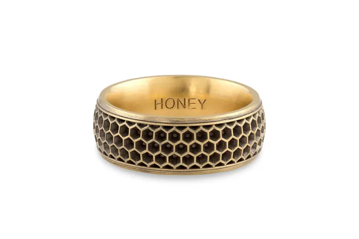 Mens Honeycomb Wedding Band 85mm Honey Jewelry Co Rings