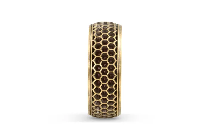 Mens Honeycomb Wedding Band 85mm Honey Jewelry Co Rings