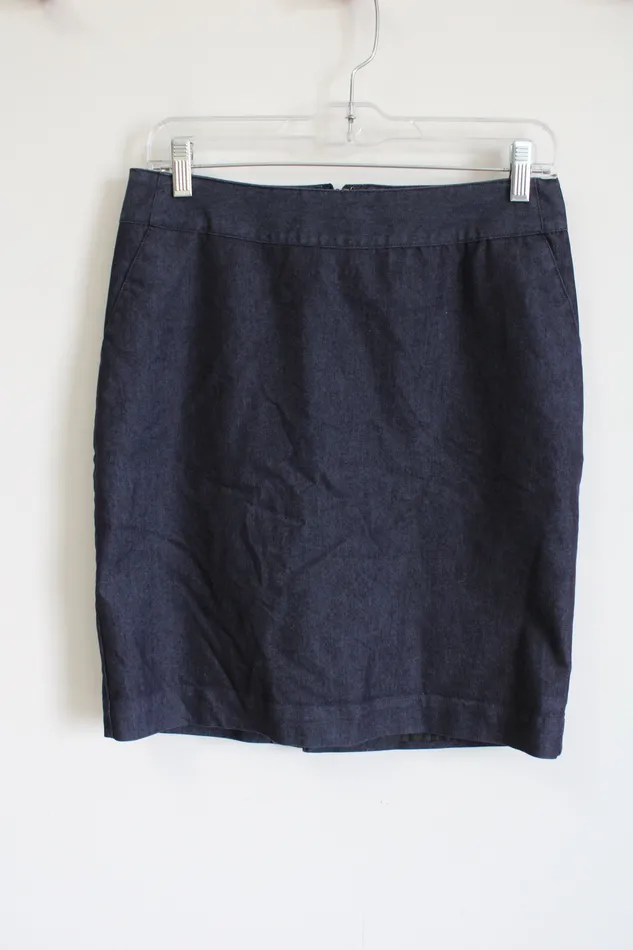 Merona Dark Wash Chambray Stretch Skirt 4 Merona Earrings