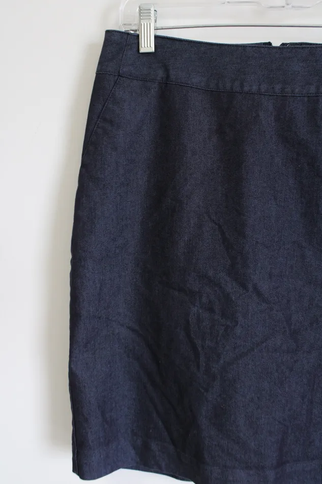 Merona Dark Wash Chambray Stretch Skirt 4 Merona Earrings
