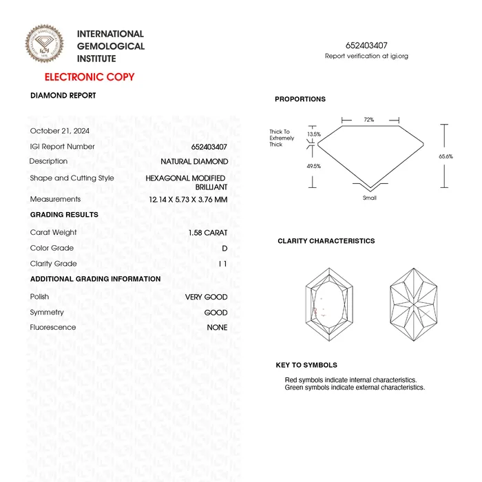 Misfit Diamonds White Brilliant Diamond 158ct Hexagon Rings