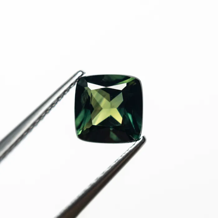 Misfit Gems Earrings Green Brilliant Sapphire 149ct Cushion