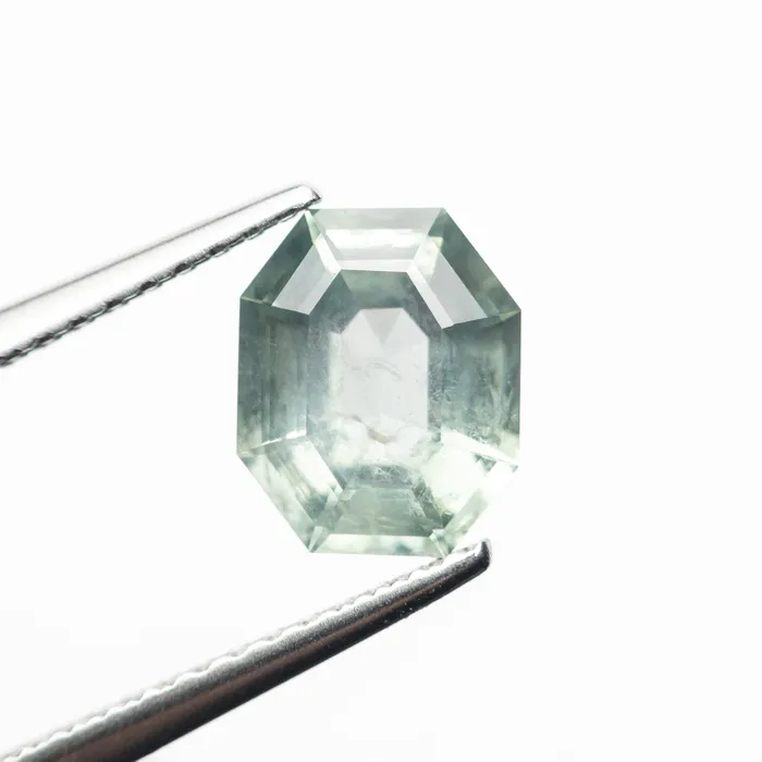 Misfit Gems Rings Green Step Cut Sapphire 158ct Cut Corner Rectangle