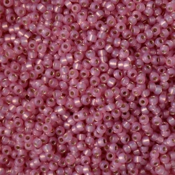 Miyuki Seed Beads 110 Duracoat Silver Lined Dyed Pink 4237NEW Peppy Beads Rings