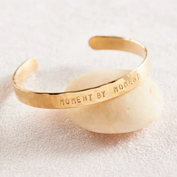 Moment by Moment Cuff Bracelet in Hammered Brass DC Bracelets