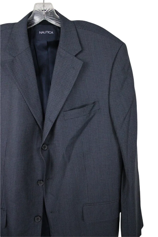 Nautica Nautica Blue Gray Blazer 43 Regular Rings