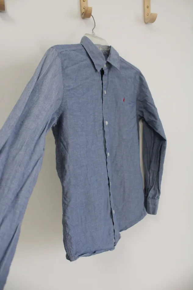 Nautica Rings Nautica Blue Button Down Shirt Youth L 1416