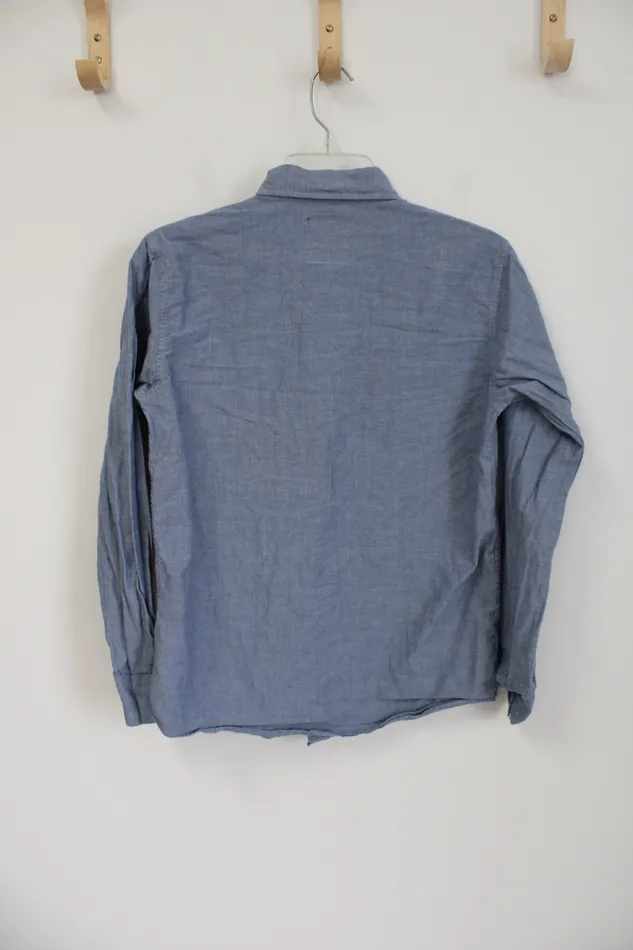 Nautica Rings Nautica Blue Button Down Shirt Youth L 1416