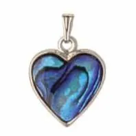 Necklaces ARIKINEWZEALAND Ariki Paua Palladium Heart Pendant