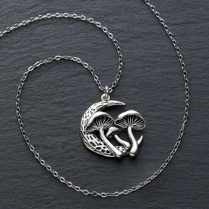 Necklaces Chadds Ford Jewelry Triple Mushroom Moon Necklace