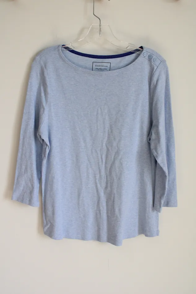 Necklaces Charter Club Charter Club Light Blue Long Sleeved Shirt L