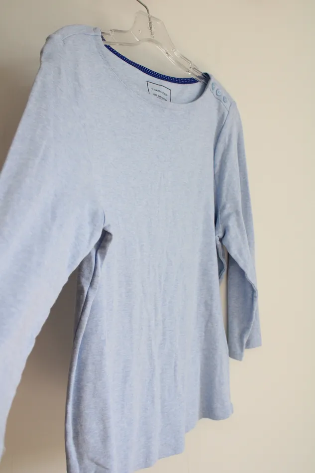 Necklaces Charter Club Charter Club Light Blue Long Sleeved Shirt L