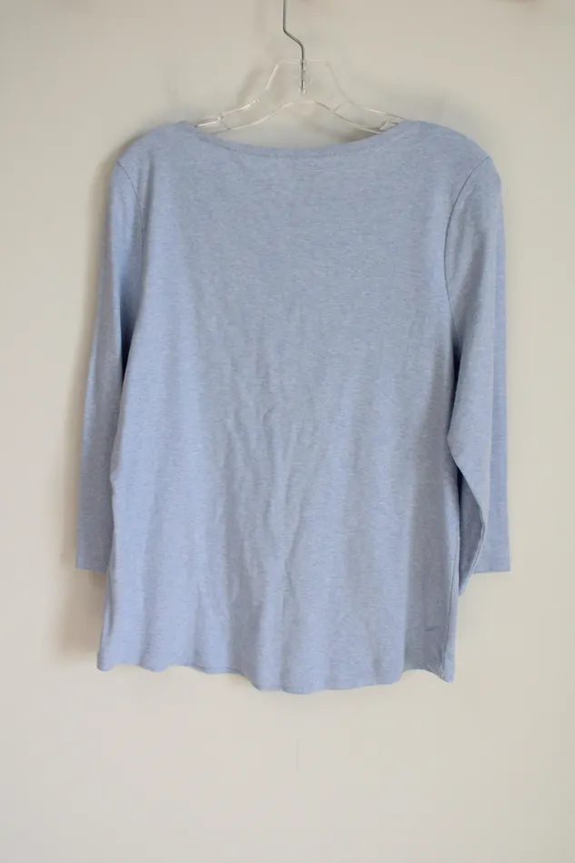 Necklaces Charter Club Charter Club Light Blue Long Sleeved Shirt L