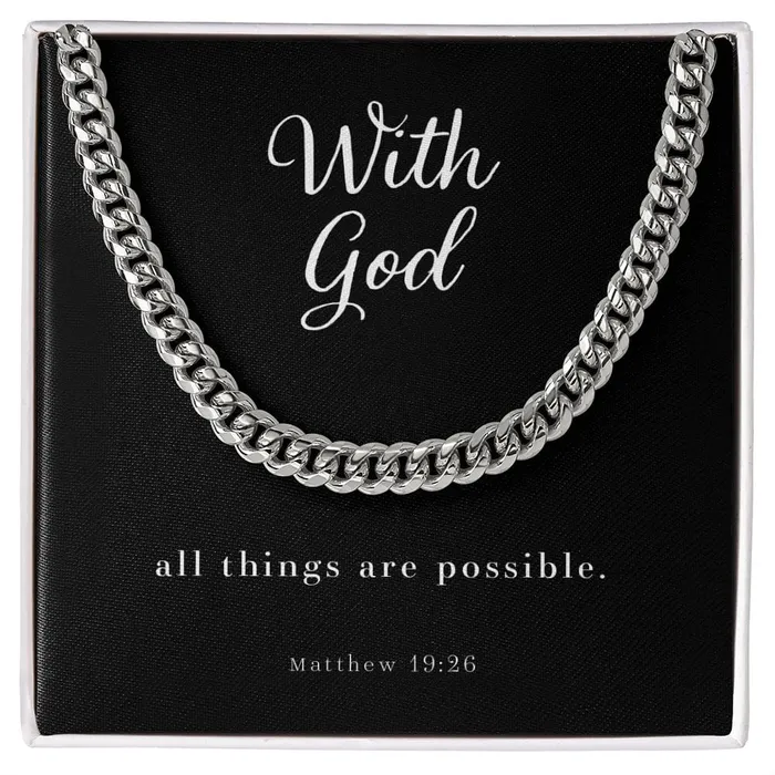 Necklaces Cuban Link Chain Mens Necklace Matthew 1926 ShineOn Fulfillment