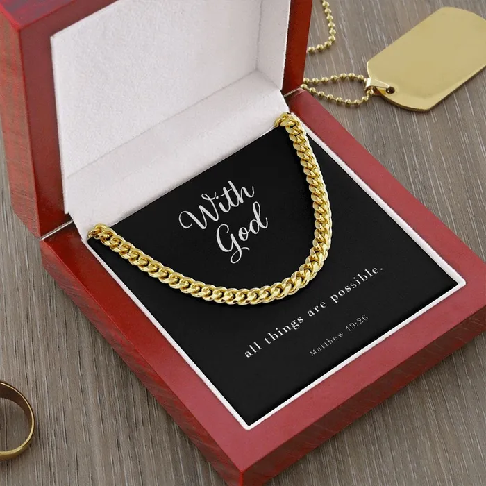 Necklaces Cuban Link Chain Mens Necklace Matthew 1926 ShineOn Fulfillment