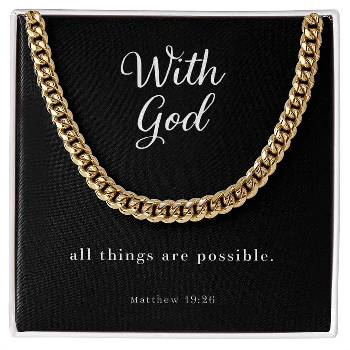 Necklaces Cuban Link Chain Mens Necklace Matthew 1926 ShineOn Fulfillment