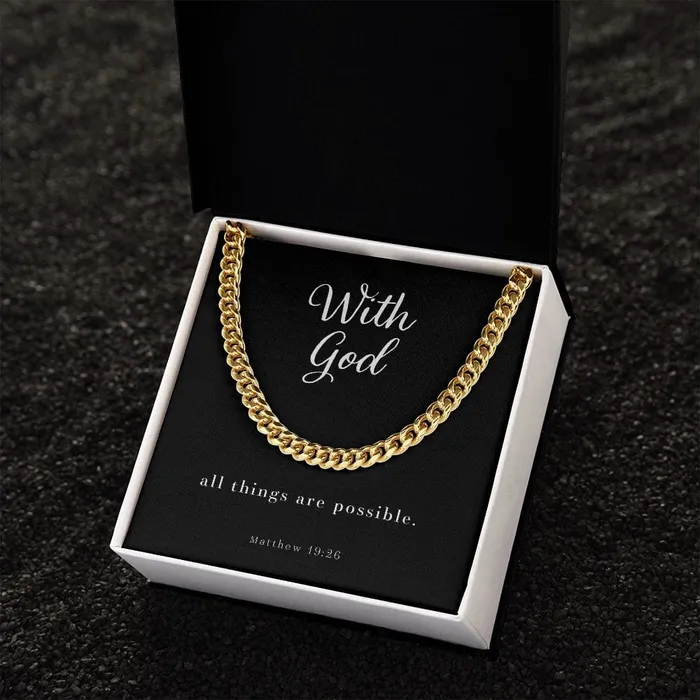 Necklaces Cuban Link Chain Mens Necklace Matthew 1926 ShineOn Fulfillment