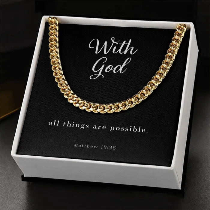 Necklaces Cuban Link Chain Mens Necklace Matthew 1926 ShineOn Fulfillment