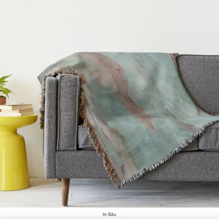 Necklaces Fringed Throw Blanket Teal and Brown ZAZZLE