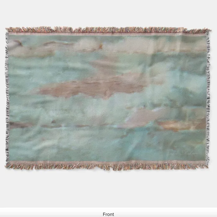 Necklaces Fringed Throw Blanket Teal and Brown ZAZZLE