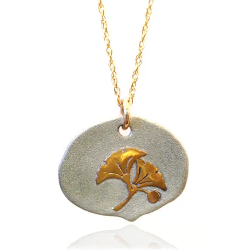 Necklaces Golden Ginkgo Pendant Necklace DC