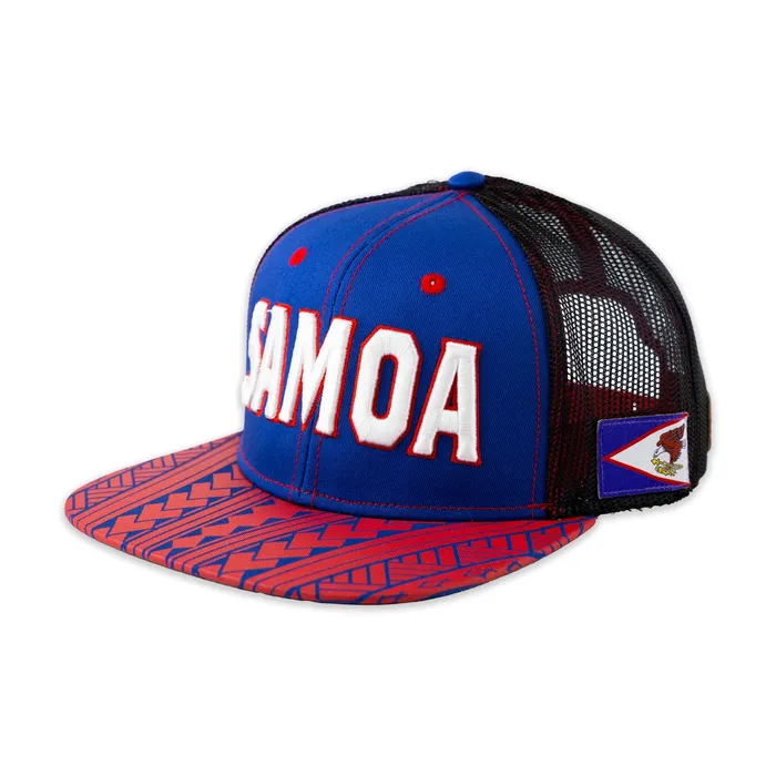 Necklaces GREATMOUNTAINWE Flat Visor Samoa Ball Cap with Mesh Back Royal and Red