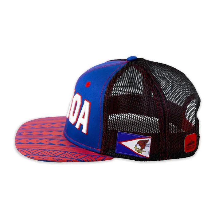 Necklaces GREATMOUNTAINWE Flat Visor Samoa Ball Cap with Mesh Back Royal and Red