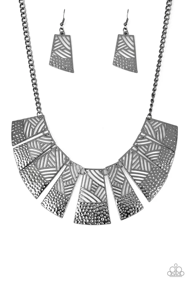 Necklaces Jungle Cat Jam Black Paparazzi Accessories