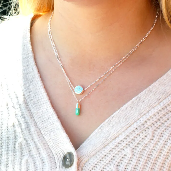 Necklaces Kris Nations Happy Sad Chain Necklace