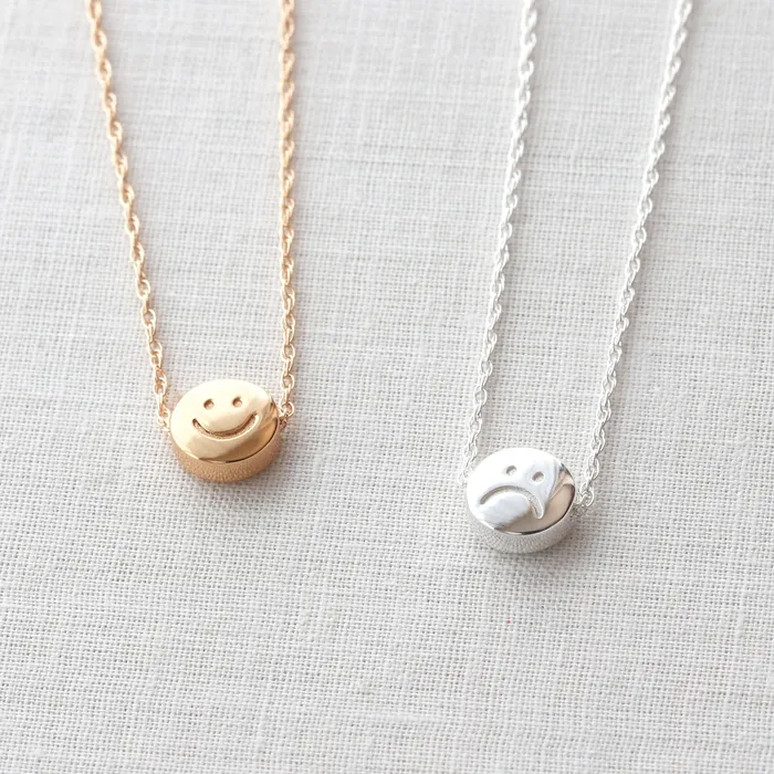 Necklaces Kris Nations Happy Sad Chain Necklace