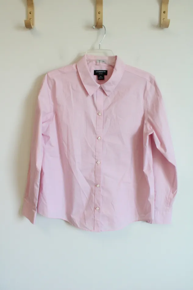 Necklaces Liz Claiborne Liz Claiborne Career Light Pink Button Down Shirt Petite XL