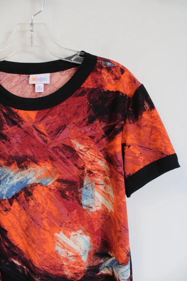 Necklaces LuLaRoe Red and Orange Short Sleeved Top M LuLaRoe
