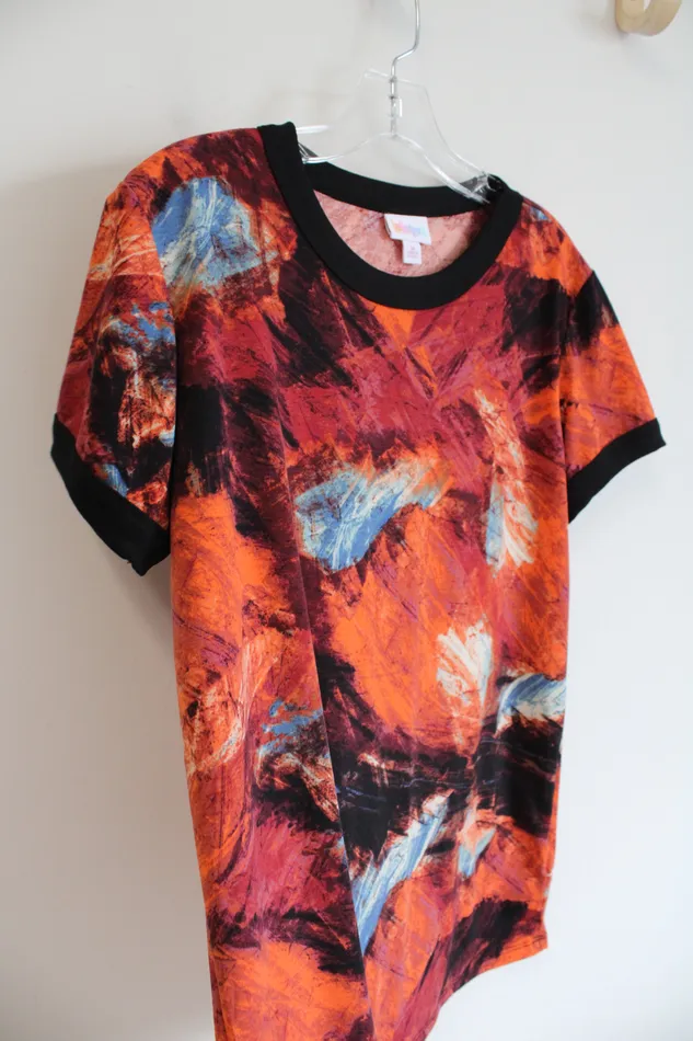 Necklaces LuLaRoe Red and Orange Short Sleeved Top M LuLaRoe