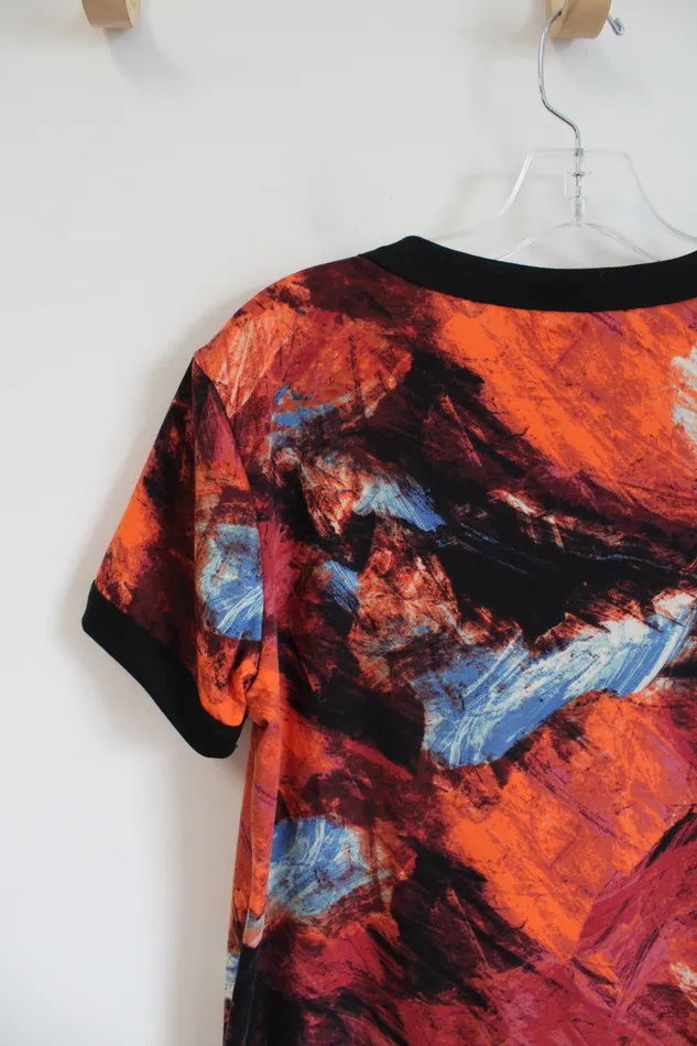 Necklaces LuLaRoe Red and Orange Short Sleeved Top M LuLaRoe
