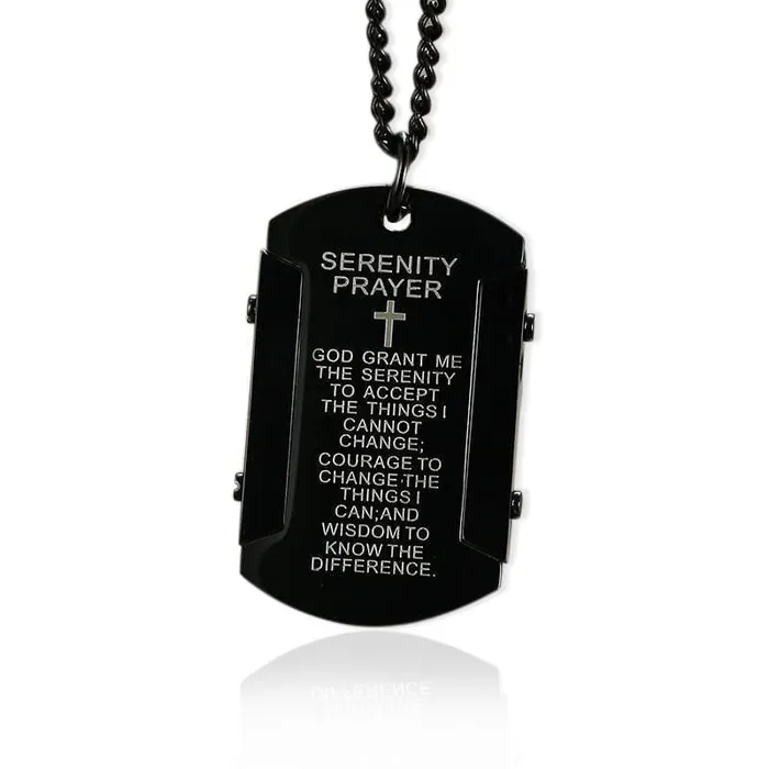 Necklaces Mens Christian Necklace br Serenity Prayer Lords Guidance