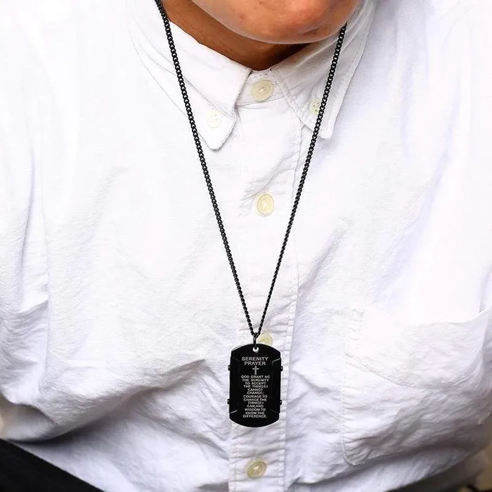 Necklaces Mens Christian Necklace br Serenity Prayer Lords Guidance