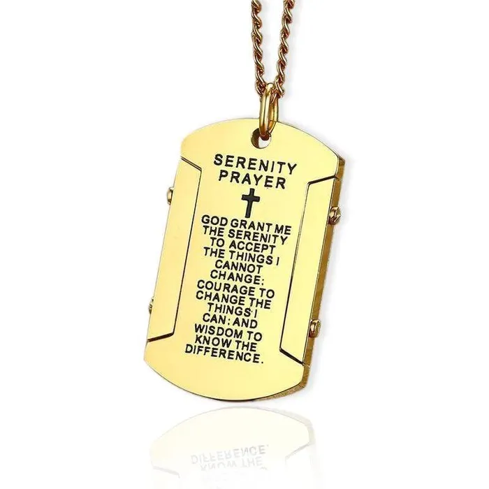 Necklaces Mens Christian Necklace br Serenity Prayer Lords Guidance